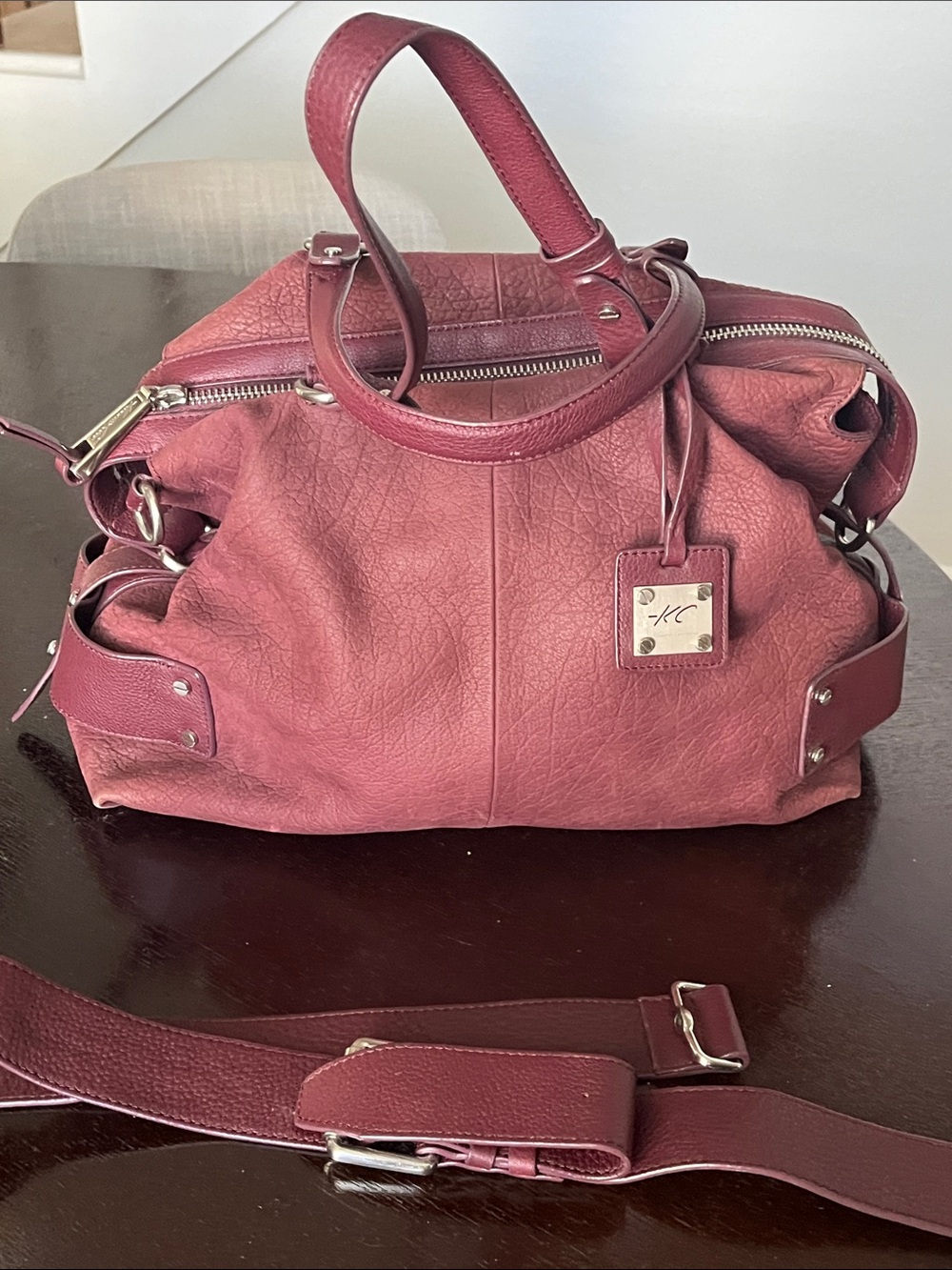 Kenneth Cole Women's Structured Leather Satchel - Rose